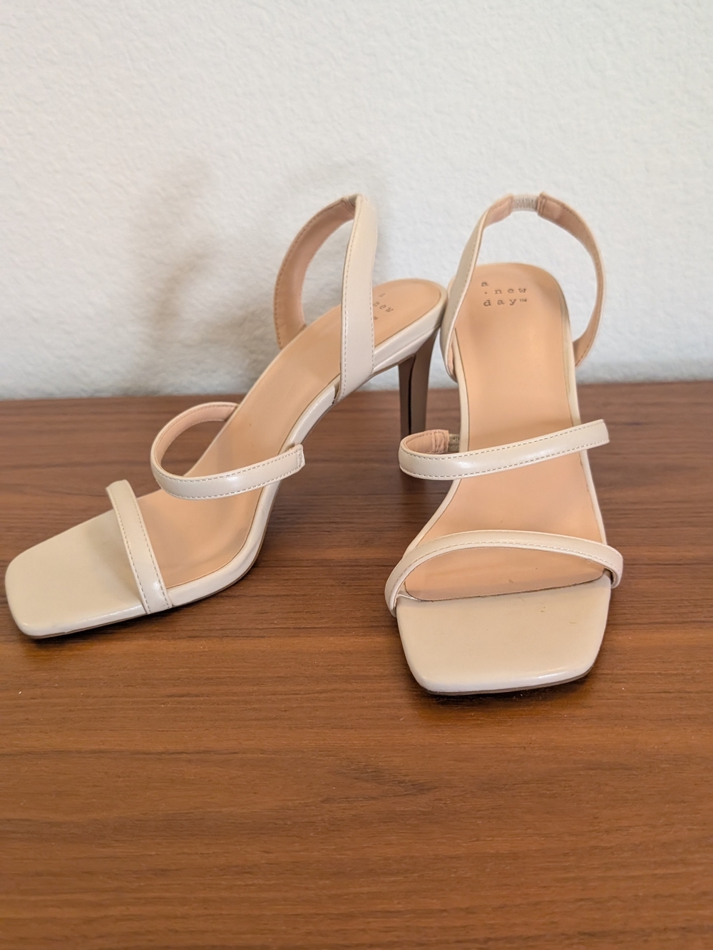 a new day Cream Strappy Slingback Heels